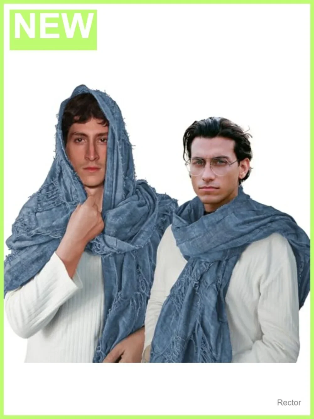 Hooded Shawl with Viking Brooch Medieval Cloak Renaissance Costume Cape Cotton